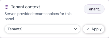 Adminix tenant switcher